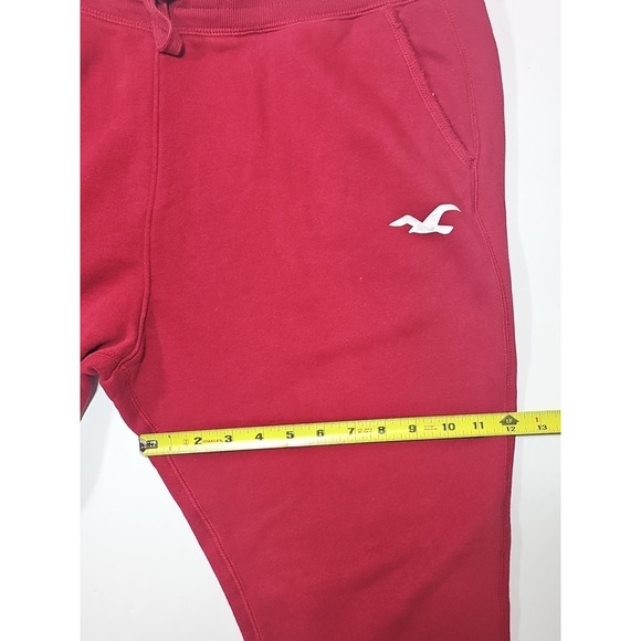 Hollister Jogger Red Sweatpants Fleece Elastic Waist Drawstring Men's Xtra Large - Picture 6 of 9